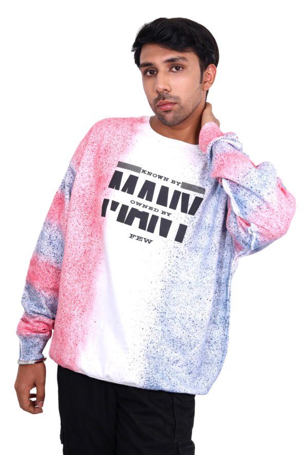 The Berry Spray print Sweatshirt with high-definition puff print and spray printing, crafted from 300 GSM premium fabric for warmth and durability. A relaxed fit for stylish comfort.